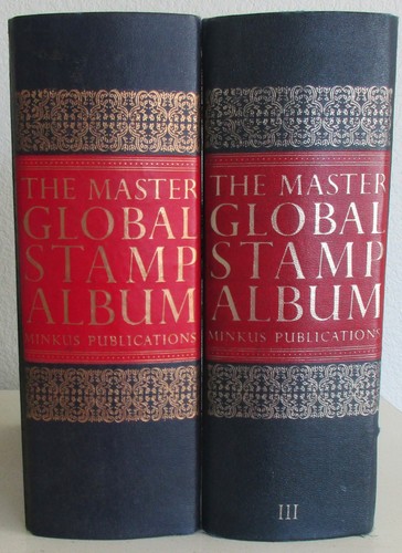 Two (2) Curved Back Minkus Master Global Binders in Decent Used Condition