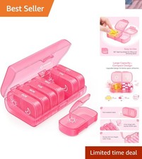 Portable XL Pill Organizer - Easy Use AM PM Design for Travel Daily Life