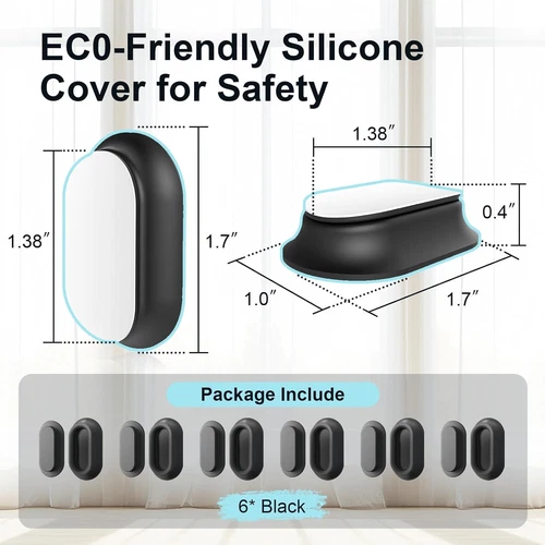 Magnetic Remote Control Holder Self-Adhesive Wall Mount, 6 Pack 6 Black - Picture 5 of 7