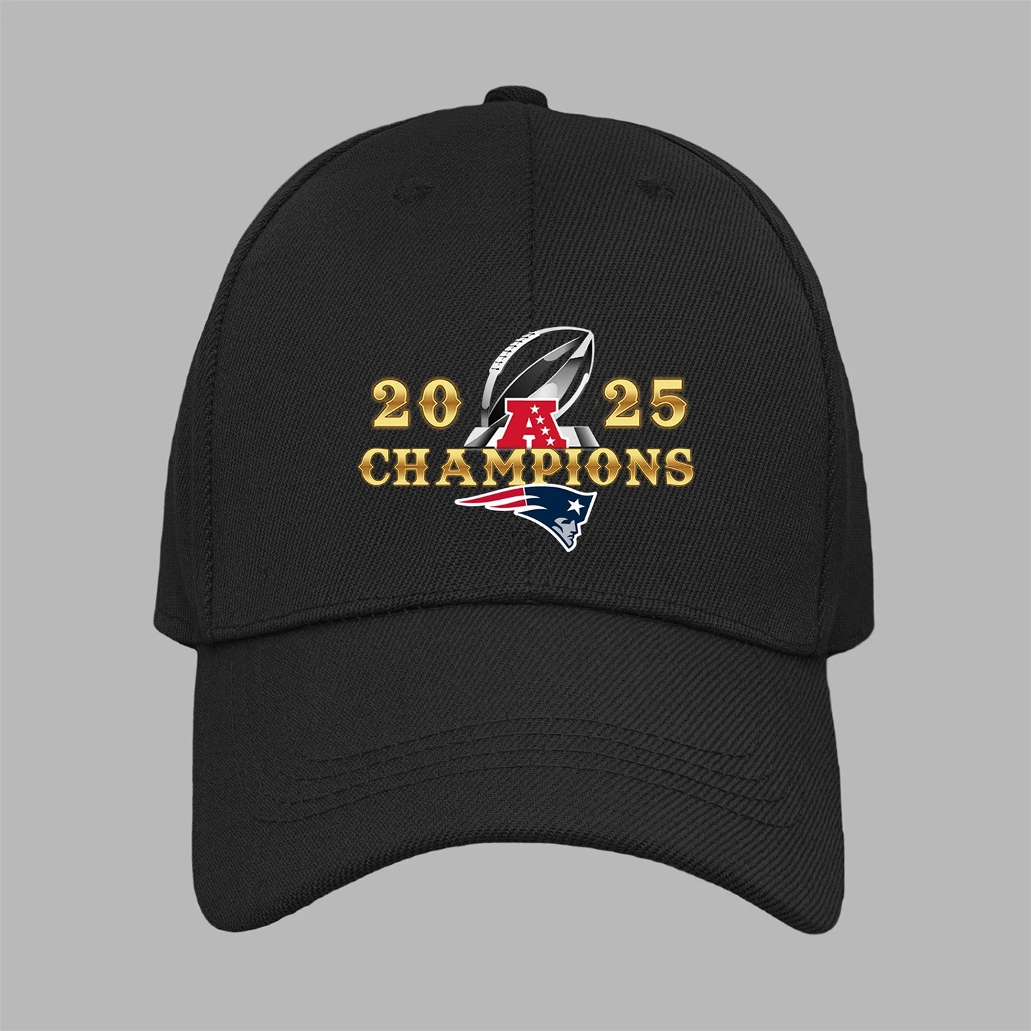 New England Patriots 2025 AFC Champions Baseball Cap