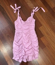 ASTR THE LABEL AIKO Pink Lilac Ruched Sleeveless Mini Dress Women's Size S