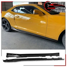 For 16-24 Chevy Camaro IKON V3 Style Side Skirts Rocker Panel Lip Gloss Black PP