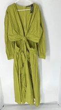 Boohoo NWT women’s maxi Cutout dress size 24 Green Long Sleeve