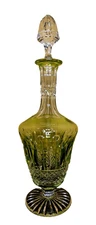 Saint Louis France Tommy Crystal Cordial Wine Decanter 9.5" Mint Green Vintage