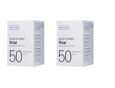 Arkray Glucocard Vital Diabetic Test Strips 50ct 2 Boxes (100 Ct) exp 2027