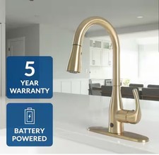 Flow by Bemis Touchless Sensor Pull Out Kitchen Faucet Champagne, Gold UP7000