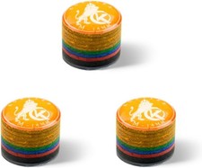 Pool Cue Tips 9 Layers Rainbow Billiards Tip Hardness 14mm M-Yellow 3pcs