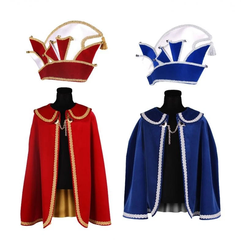 Prinzen Kostüm Prinz Umhang Cape Mütze Kappe Prunk Narren Ornat Prinzenkappe Hut
