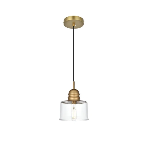 Living District Kenna 1 Light 7" Pendant, Satin Gold/Clear - LD2253SG - Picture 1 of 1