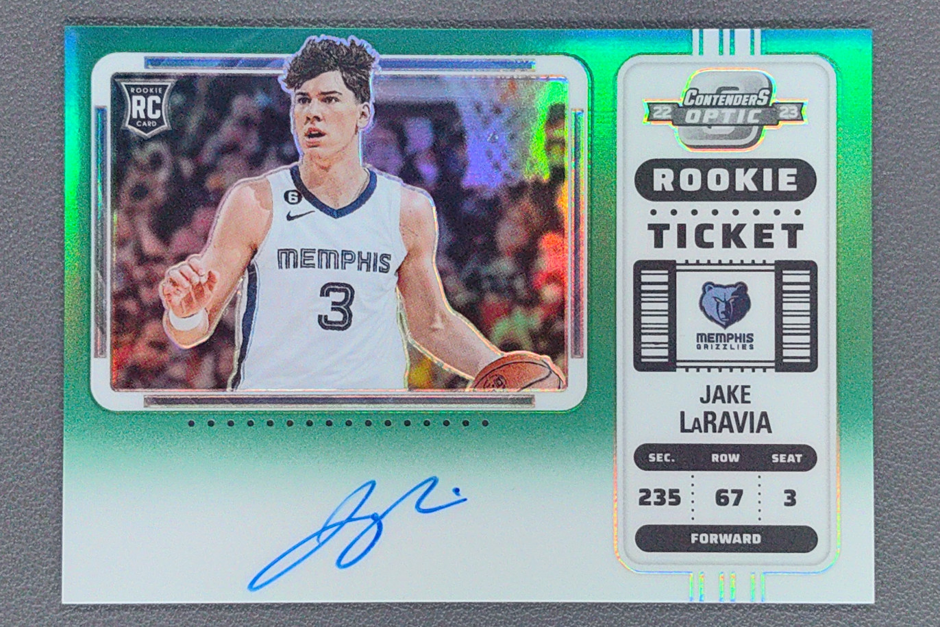 2022-23 Contenders Optic Jake LaRavia RC Variation Season Ticket Green Auto /75