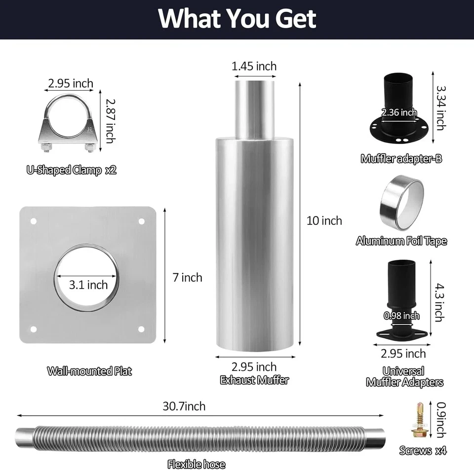 2025Newly Upgraded Generator Exhaust Extension Silencer Kit with Insulated Throu - Image 2 of 4