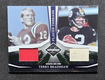Terry Bradshaw 2006 Leaf Limited Dual Player Threads Jersey Relic /100 Game-Used