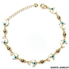 14K Gold Plated Evil Eye Amulet Bracelet Oro Laminado Mal De Ojo Pulsera