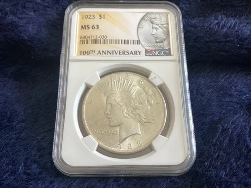 1923-P  $1 PEACE SILVER DOLLAR  "PHILADELPHIA MINT"  NGC MS63 #6804712-030