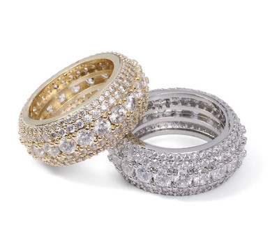 4CT Tennis Ring Hip Hop Style Lab created Diamond 14K Gold Plated