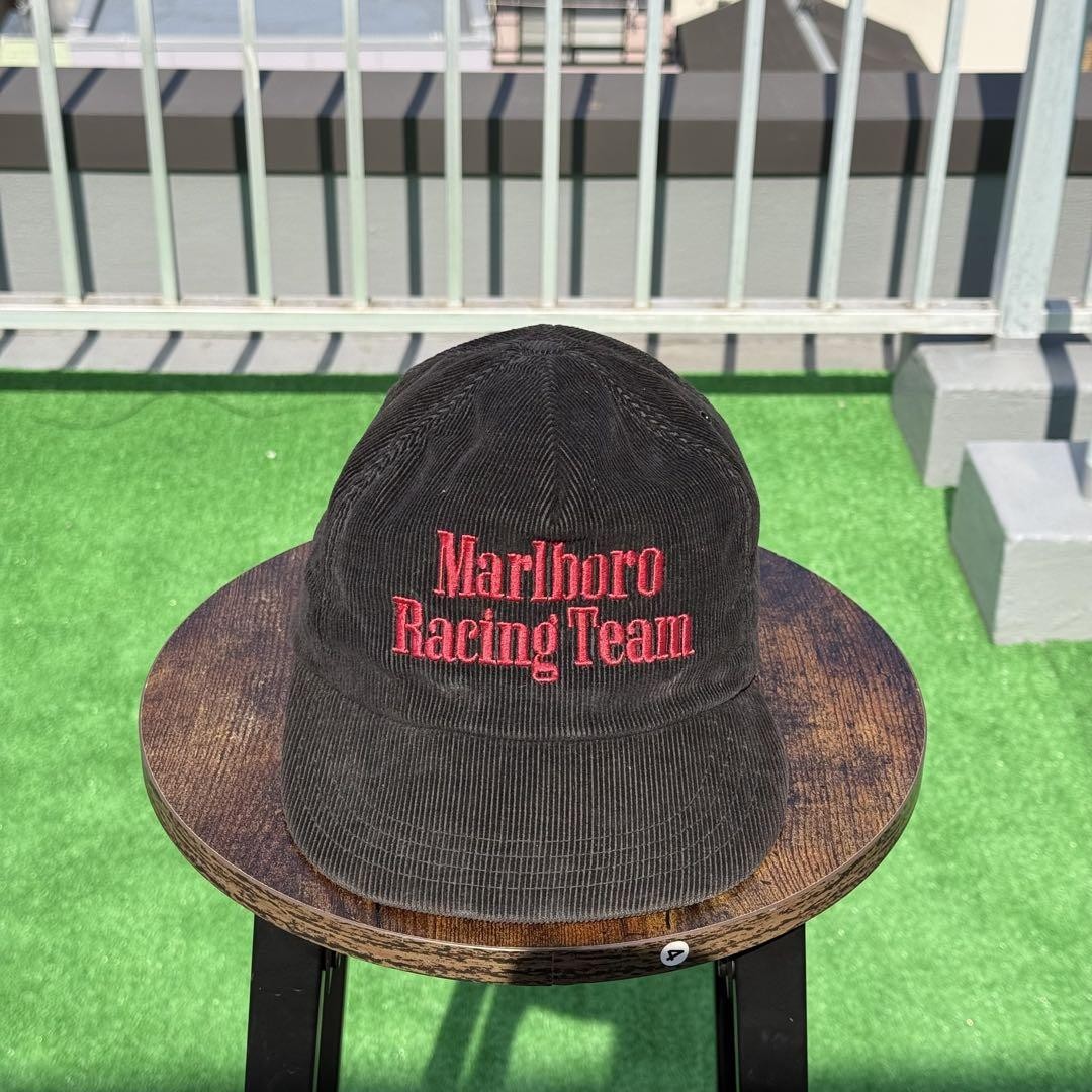Marlboro Racing Team Corduroy Cap 90S Retro Promo Made In Usa Hat
