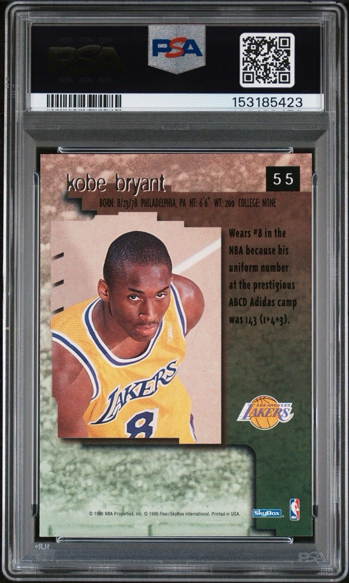 Kobe Bryant Signed RC 1996 SKYBOX PREMIUM #55 PSA 7 Auto POP 3