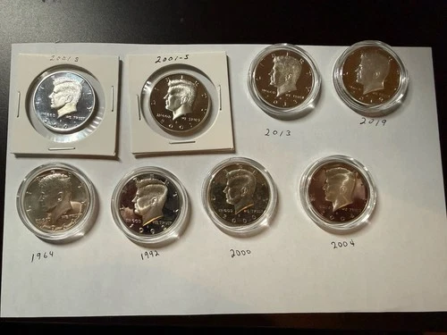 12 Kennedy S Proof 1/2 Dollar Coins 90% Silver