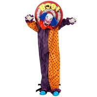 167 Cm Halloween Animierte Zirkusclown Deko Lebensgroß Mit Leuchtenden Augen
