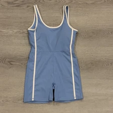 WILO Melbourne Blue Ribbed Tennis Playsuit Romper Size S Active One Piece