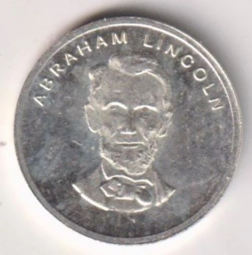 ABRAHAM LINCOLN BULLION ART COIN 1 GRAM .999 FINE SILVER 99% SILVER USA