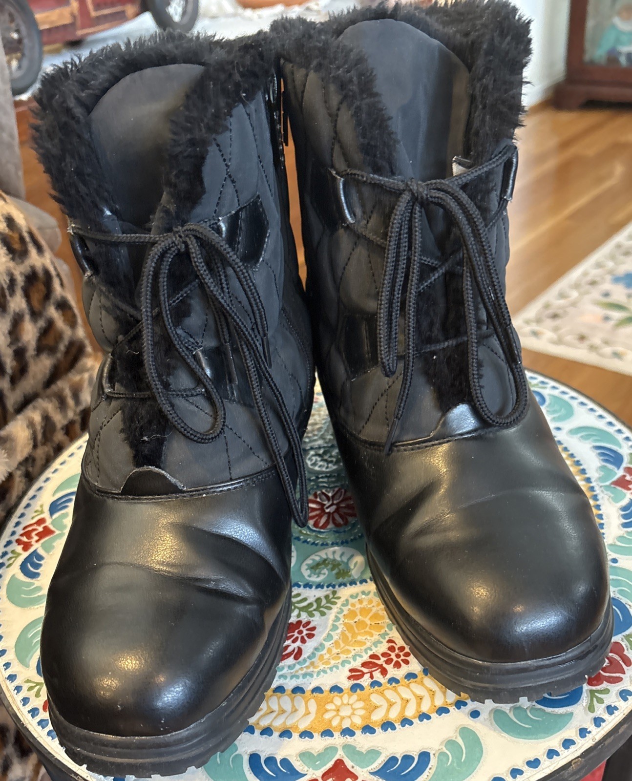 Totes Waterproof Insulated Black Boots Size 10 Wide Black All Weather Zip