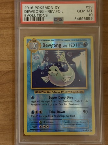 2016 Pokemon XY Evolutions #29 Dewgong Reverse Holo PSA 10