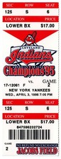 1996 CLEVELAND INDIANS vs NY YANKEES full ticket DEREK JETER 1st Stolen Base sb