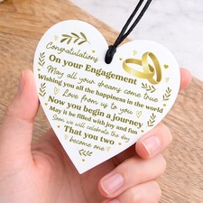 Handmade Congratulations Gift For Couple Acrylic Heart Engagement Gift For Her