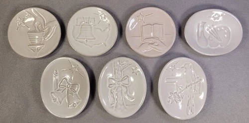 Lot of 7 Vintage Frankoma Pottery Christmas cards 1975-1980 & 1982