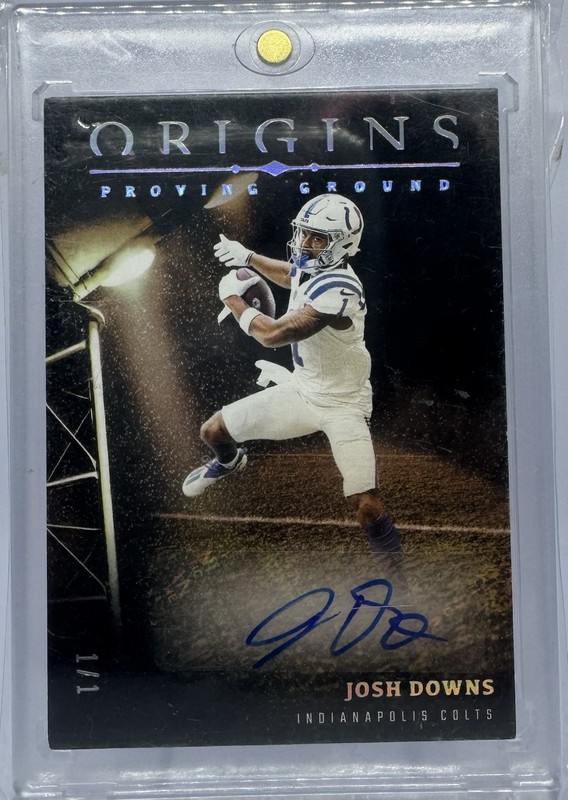 🔥2024 Panini Origins Proving Ground Josh Downs Auto Black Parallel 1/1 Colts🔥