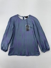GIORGIO ARMANI Womens Blouse Blue Purple Long...