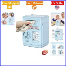 Light Blue Children's Piggy Bank with Electronic Password, Coin  Paper Money...