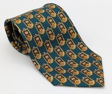 Vtg Richel for O'Connell's Green Baroque Panels 100 Silk Tie