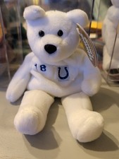Salvino's Bammers Beanie Bear Peyton Manning Indianapolis Colts  Display Case