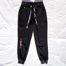 Figs High Waisted Zamora Jogger Scrub Pants Women XS Petite Black Evolve With Us