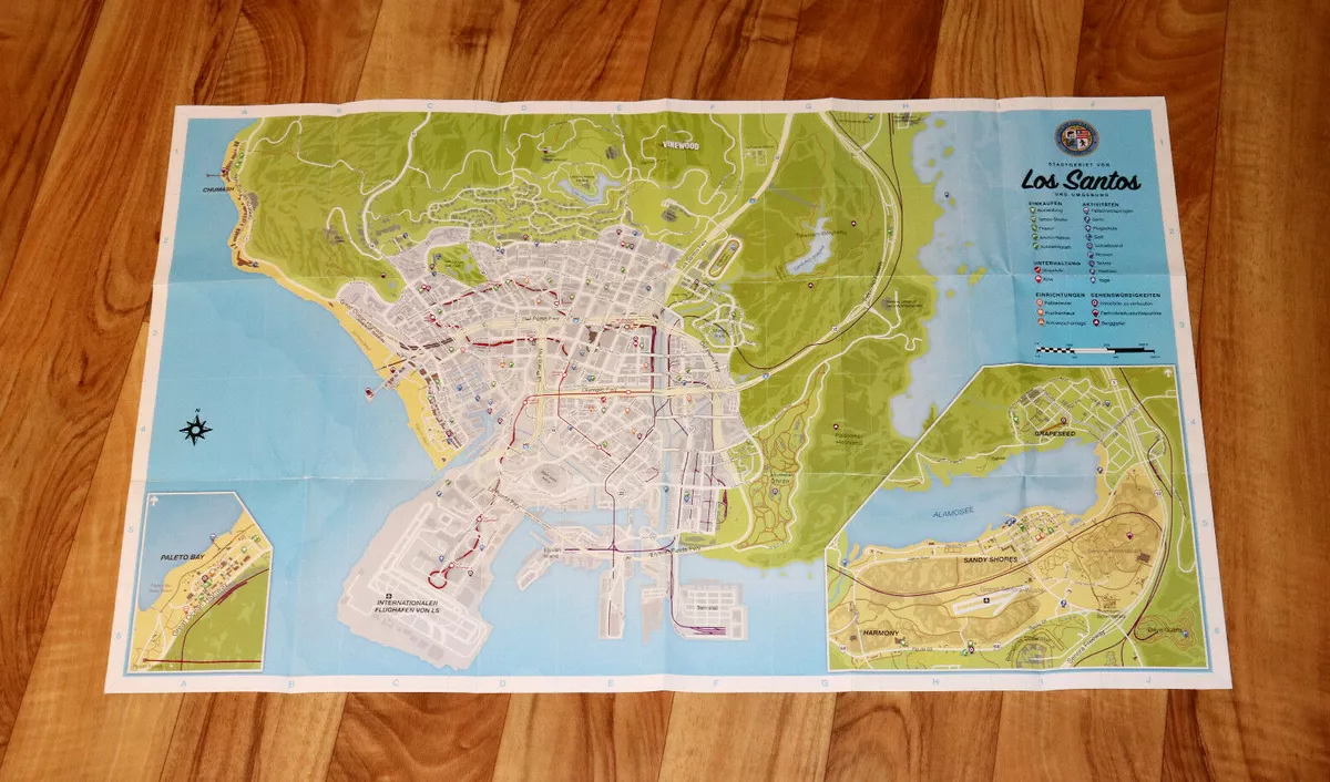 Grand Theft Auto V 5 Los Santos and Blaine County Landkarte Map