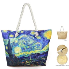 NEW The Starry Night by van Gogh Large Travel Beach Tote Shoulder Bag Purse