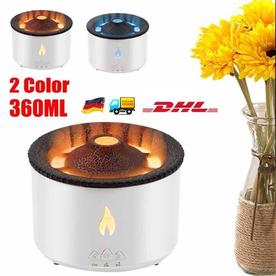 Vulkan Diffuser, 360ml Volcano Diffuser Flamme Aroma Diffusor Elektrische Timer