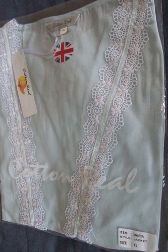 Giacca letto donna 100% cotone 'Maria' bianco, blu, albicocca cotone vero salopette - Foto 6 di 6