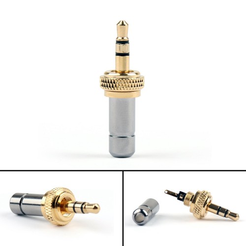 4x Mini 3.5mm Screw Locking Stereo Jack Plug Gold Plated 3.7mm For Sennheiser - Photo 8/8