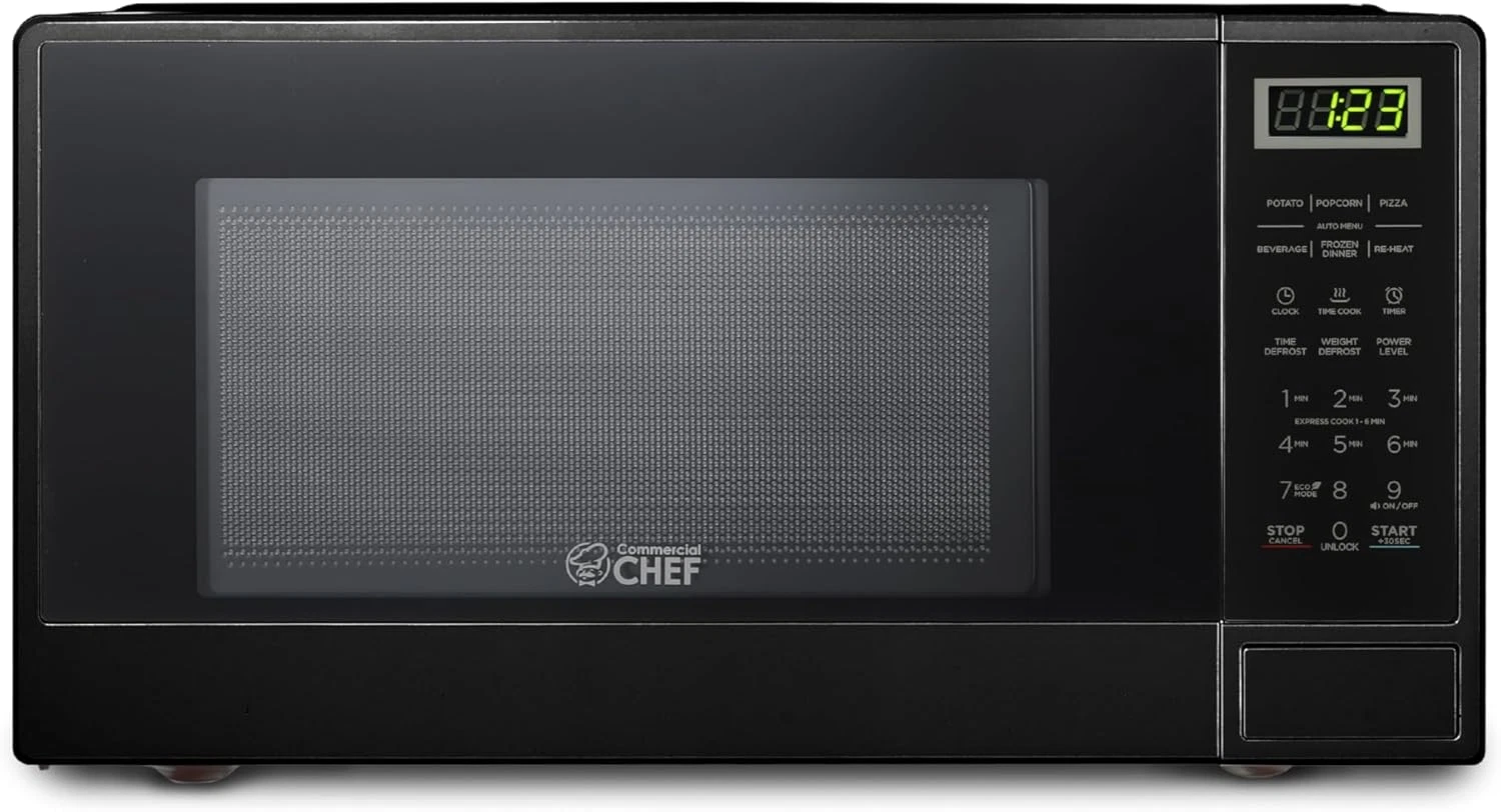 Compact 1.1 Cu Ft 1000W Microwave with 10 Power Levels & Digital Controls
