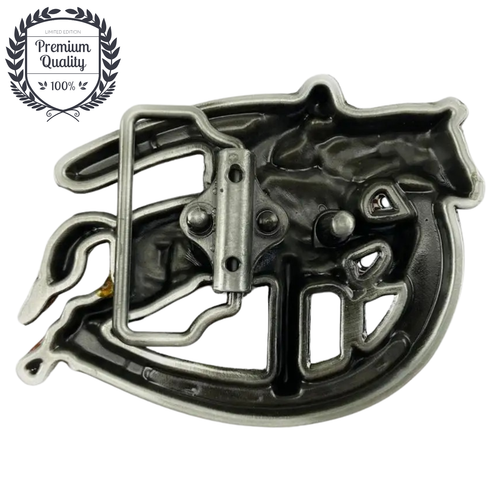 HORSE RIDER Belt Buckle Metal Zinc Alloy Vintage Retro Fashion Western Premium - Picture 2 of 3