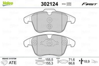 Valeo 302124 Bremsbelagsatz, Scheibenbremse FüR CitroËN Peugeot