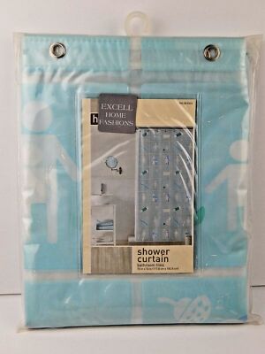 Excell Home Vinyl Eva Shower Curtain Bathroom Tiles Mulit-Colored