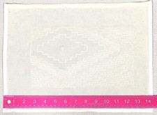 Beautiful Cream EMBROIDERED DESIGN on Ecru Needlepoint Canvas Mostly Complete