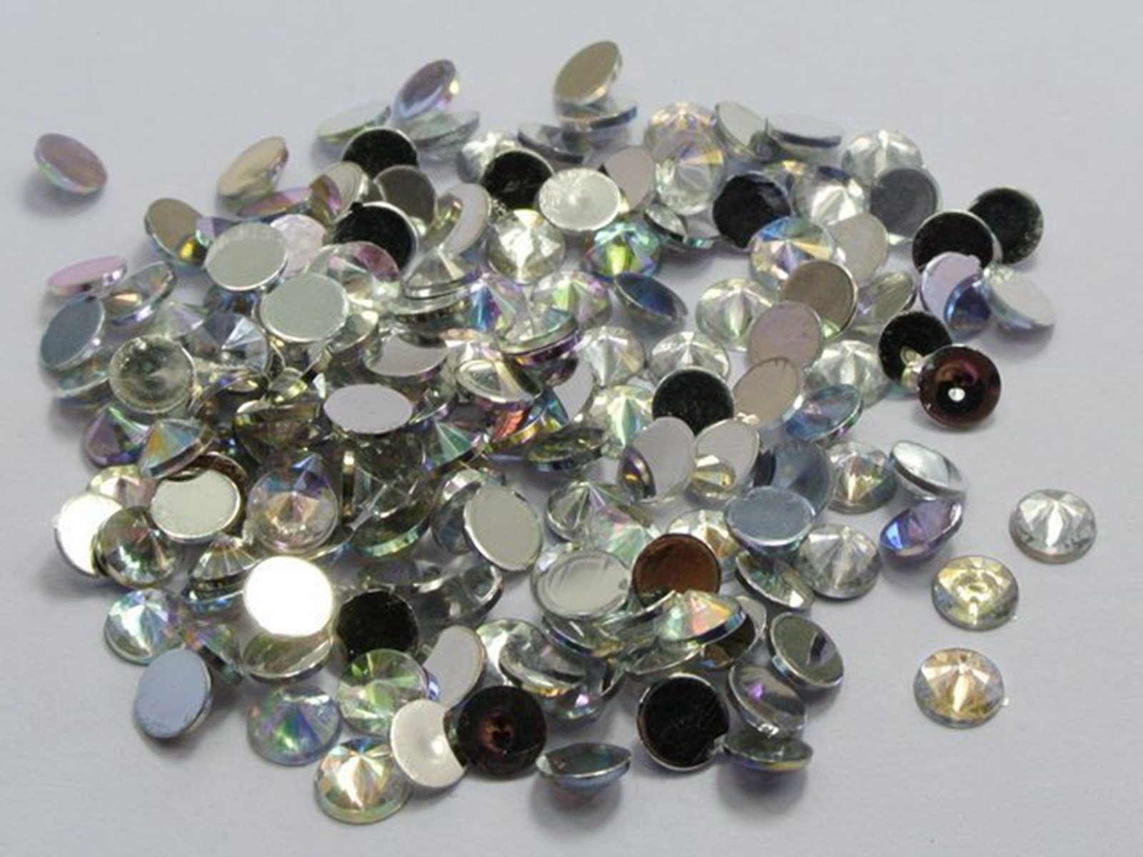 1000 Clear AB Acrylic Flatback Round Rivoli Rhinestone Gems 5mm No Hole ...