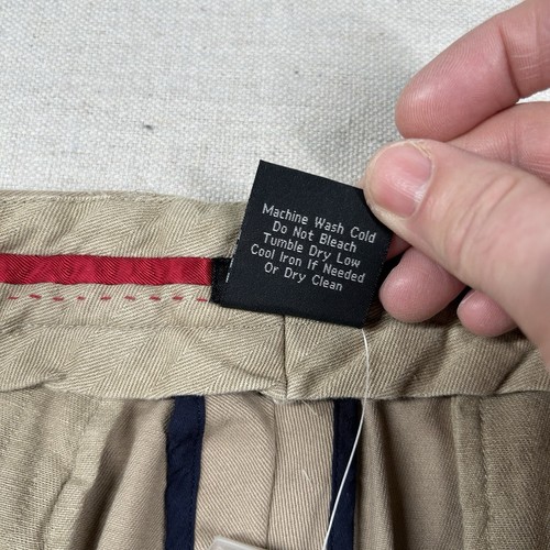 Vintage J Peterman Pants Mens 34x34 Pleated Cuffed Slacks Trousers Heavy Khaki - Picture 4 of 9