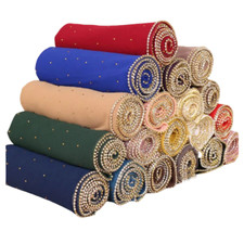 Women Soft Chiffon Crystal Rhinestone Scarf Wide Long Shawl Head Neck Stole Wrap