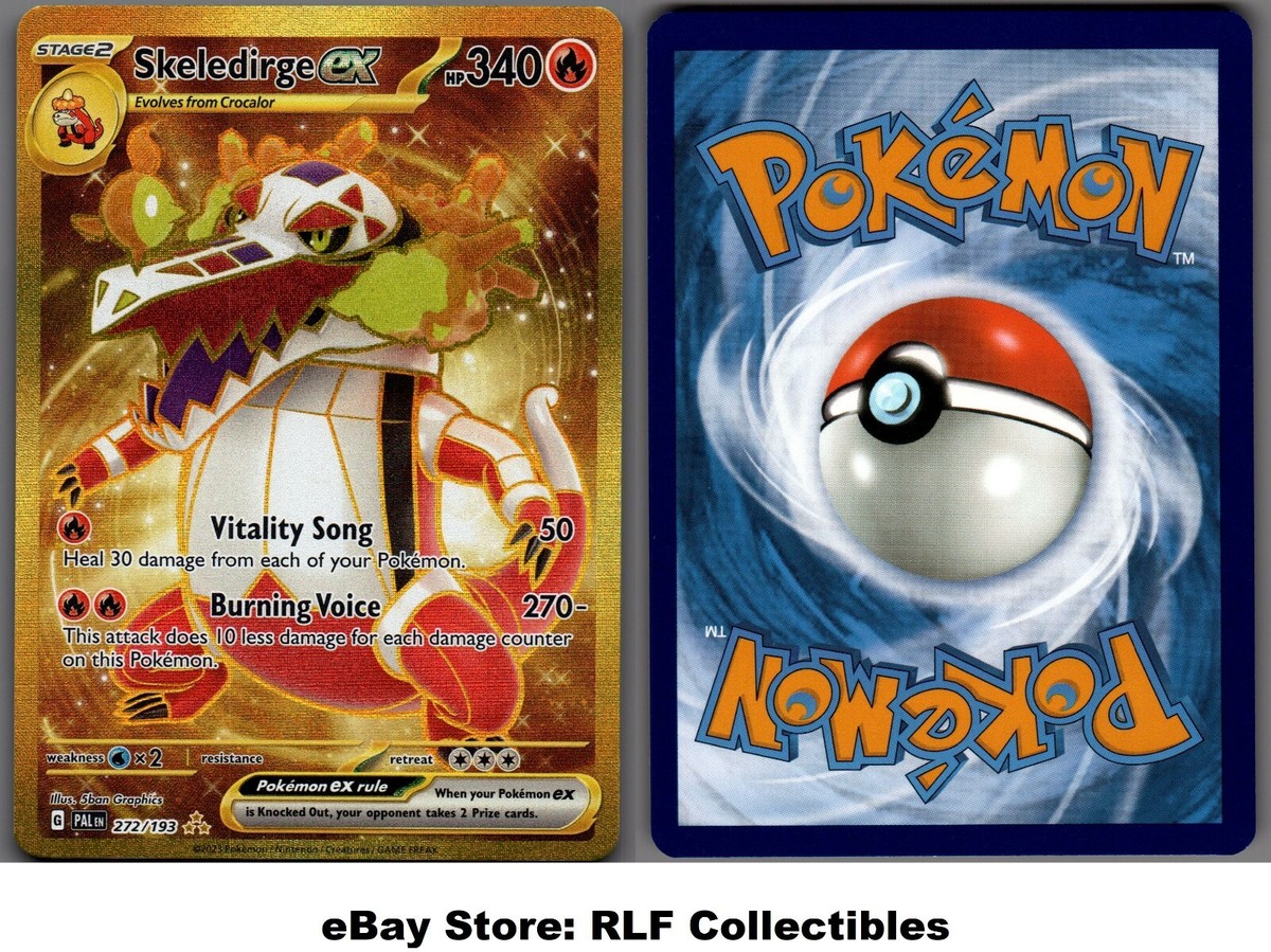 2023 Pokemon, Paldea Evolved, #272/193 Skeledirge ex, Gold Hyper Rare